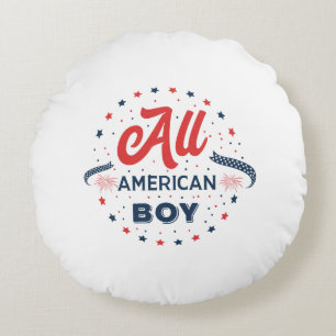 All American Boy Badge Rond Kussen