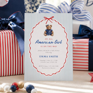 All American Boy Preppy Teddy Bear Vierde Juli  Kaart
