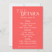 All American Bride Bachelorette Weekend Itinerary Kaart (Achterkant)