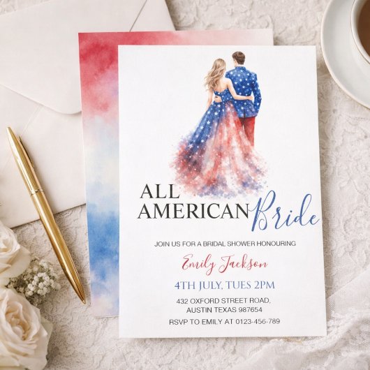 All American Bride Bridal Shower Invitation