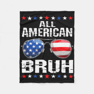 All American Bruh 4 juli jongens patriottisch Nede Fleece Deken