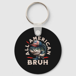 All American Bruh Patriottische B Vis 4 juli Vis Sleutelhanger