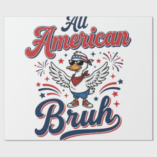 All American Bruh Patriottische Eend Vintage T-shi Cadeaupapier