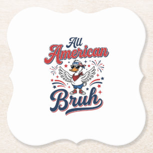 All American Bruh Patriottische Eend Vintage T-shi Kartonnen Onderzetters