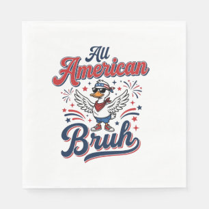 All American Bruh Patriottische Eend Vintage T-shi Servet