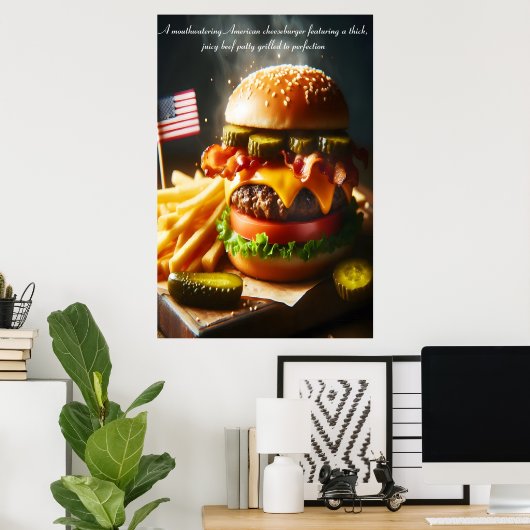 All-American Burger Bliss 24x36 Poster (Thuiskantoor)