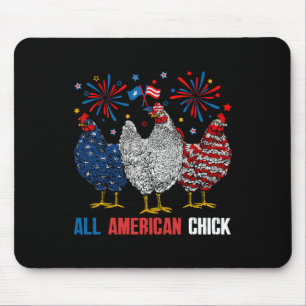 All American Chick Retro 4th of July Patriottische Muismat