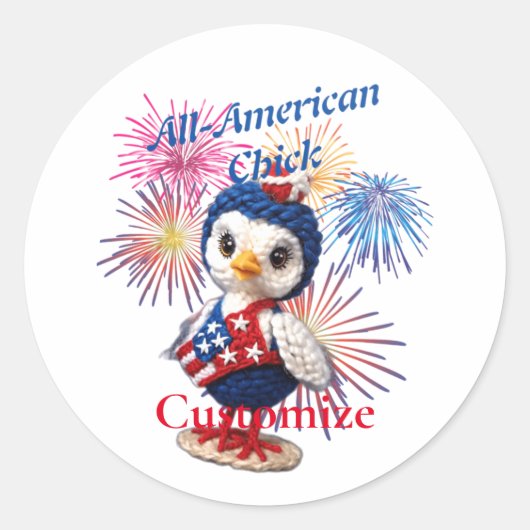 All-American Chick Thunder_Cove Ronde Sticker (Voorkant)