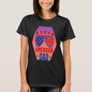 All American Dad 4th of July Retro Zonnebril US F T-shirt