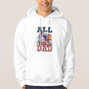 All American Dad 4th van juli Bald Eagle USA Vlag Hoodie