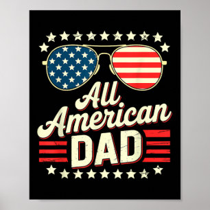 All American Dad Retro Usa Vlag Zonnebril 4 juli F Poster
