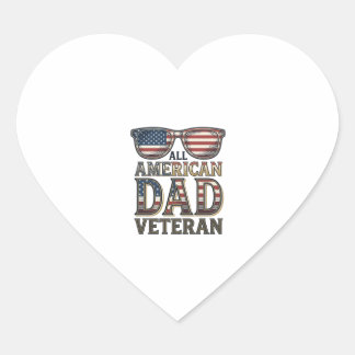 All American Dad Veteranen Patriottische Zonnebril Hart Sticker