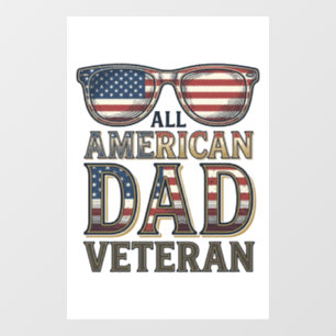 All American Dad Veteranen Patriottische Zonnebril Raamsticker