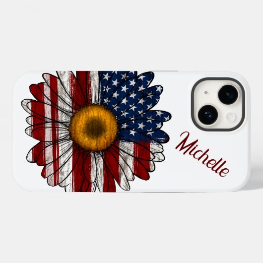 All American Daisy Teacher Case-Mate iPhone Case (Achterkant (horizontaal))