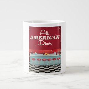 All American Diner Retro Poster Grote Koffiekop