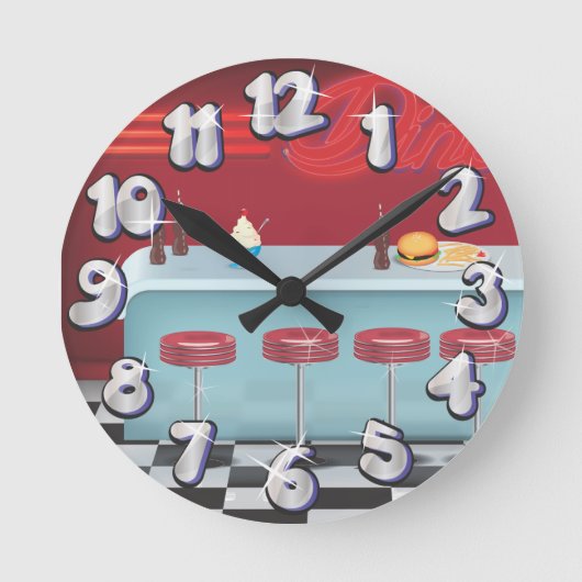  All American Diner Ronde Klok (Voorkant)