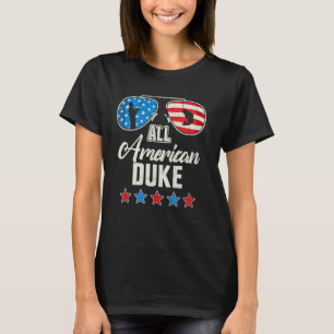 All American Fishing Duke 4th Of July US Vlag Zonn T-shirt