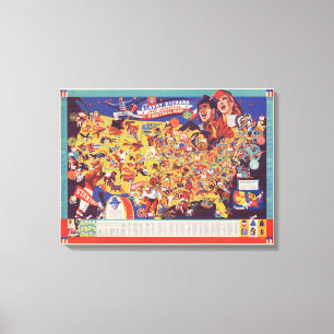 All-American Football Map Canvas Afdruk