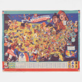 All-American  Football Map Fleece Deken (Voorkant (Horizontaal))