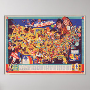 All-American Football Map Poster