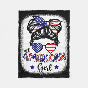 All American Girl 4 juli T-shirt Vrouwen Rommelige Fleece Deken