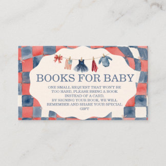 All American Girl Baby Shower Books for Baby Card Informatiekaartje