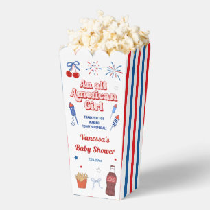 All American Girl Baby Shower Popcorn Bedankdoosjes