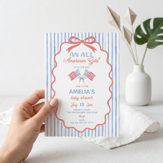 All American Girl Baby Shower Uitnodiging
