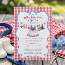 All American Girl Baby Shower Uitnodiging