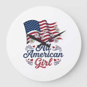 All American Girl Patriottische Madeliefjes Vlag S Grote Klok