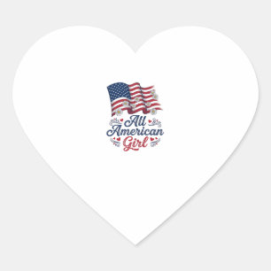 All American Girl Patriottische Madeliefjes Vlag S Hart Sticker