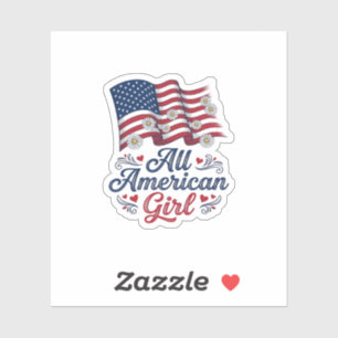 All American Girl Patriottische Madeliefjes Vlag S Sticker