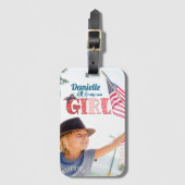 All American Girl Personalized Bagagelabel (Voorkant (verticaal))