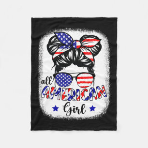 All American Girl Shirt Vlag Verenigde Staten 4 ju Fleece Deken