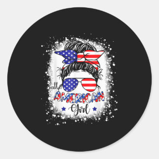 All American Girl Shirt Vlag Verenigde Staten 4 ju Ronde Sticker