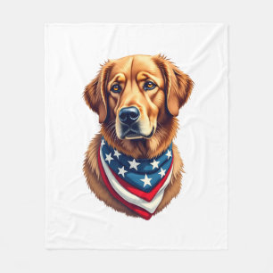 All American Golden Retriever Vintage T-shirt Fleece Deken