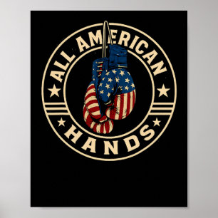 All American Hands Bokshandschoenen Patriottisch U Poster