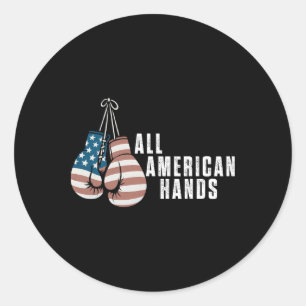 All American Hands Bokshandschoenen Usa Vlag Patri Ronde Sticker