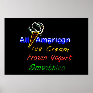 All-American Ice Cream, Frozen Yoghurt en Smoothie Poster