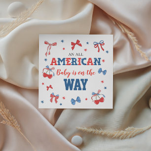 All American Kersen Strikjes Baby Shower Servetten