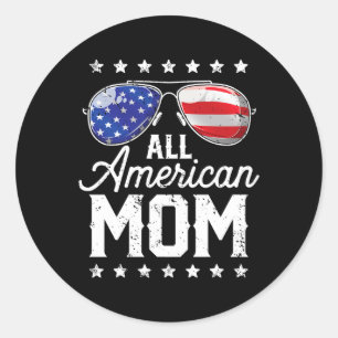All American Mom 4 juli Moederdag Zonnebril Ronde Sticker