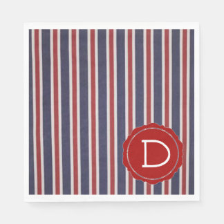 All-American Monogrammed Patriottisch Gestreept On Servet