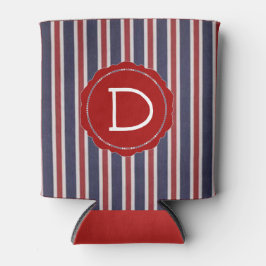 All-American Monogrammed Patriottische Striped Fav Blikjeskoeler