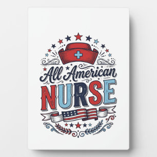 All American Nurse Vintage Patriottisch Shirt Ontw Fotoplaat