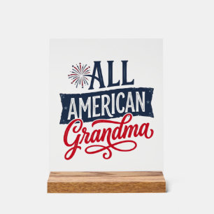 All American Oma Patriottisch Vuurwerk Design_1 Acryl Bord