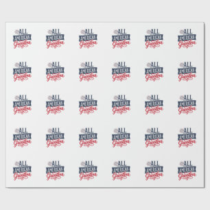 All American Oma Patriottisch Vuurwerk Design_1 Cadeaupapier