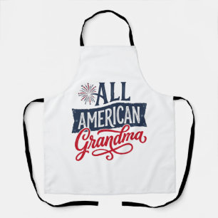 All American Oma Patriottisch Vuurwerk Design_1 Schort