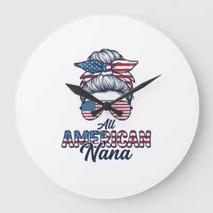 All American Oma Patriottische Rommelige Knot Vect Grote Klok