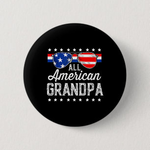 All American Opa 4 juli Usa Zonnebril Heren Ronde Button 5,7 Cm