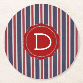 All-American Patriotic Striped Design Ronde Kartonnen Onderzetter